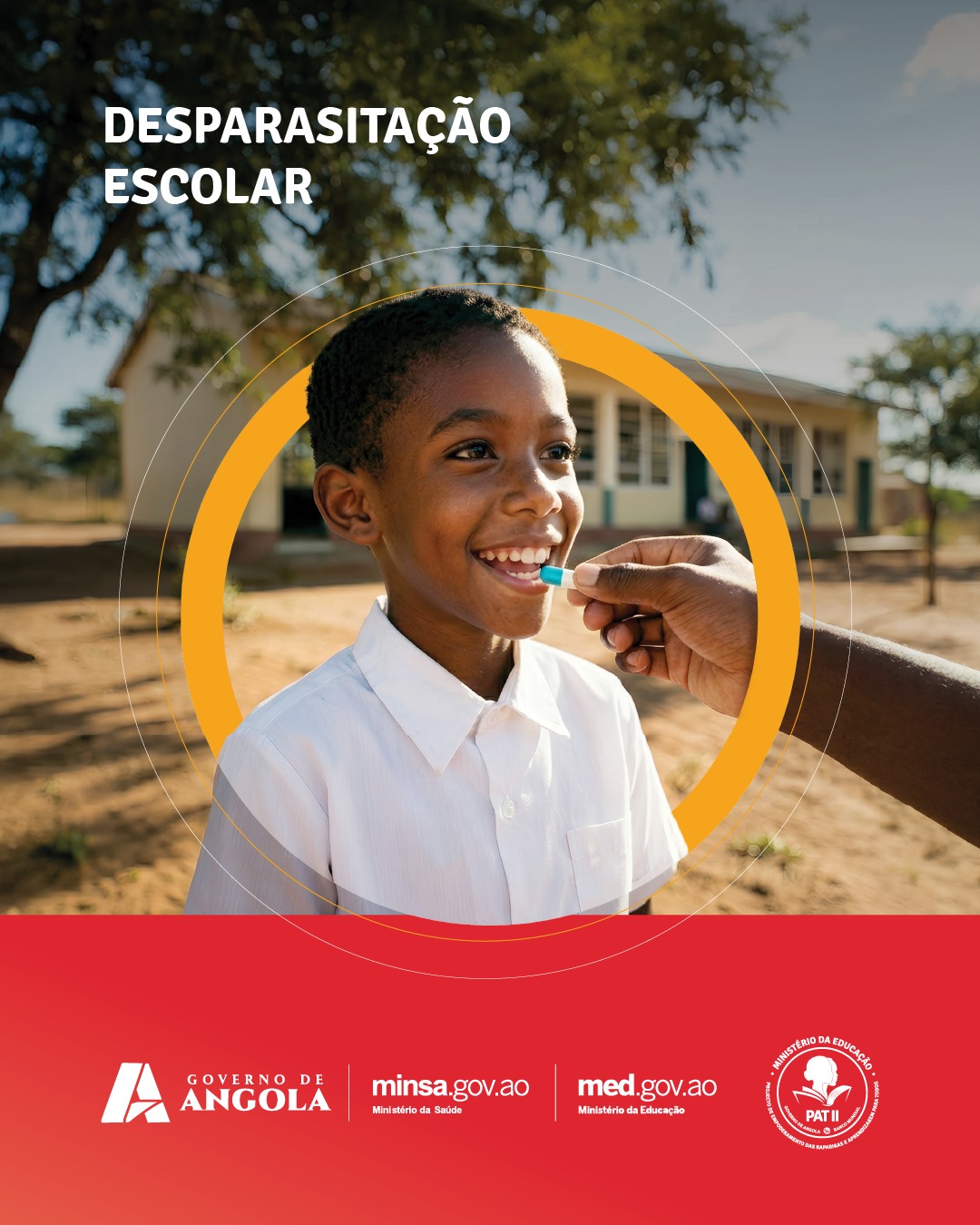 cerimónia pública de apresentação dos resultados da 1.ª e 2.ª Ronda da Campanha de Desparasitação nas Escolas.